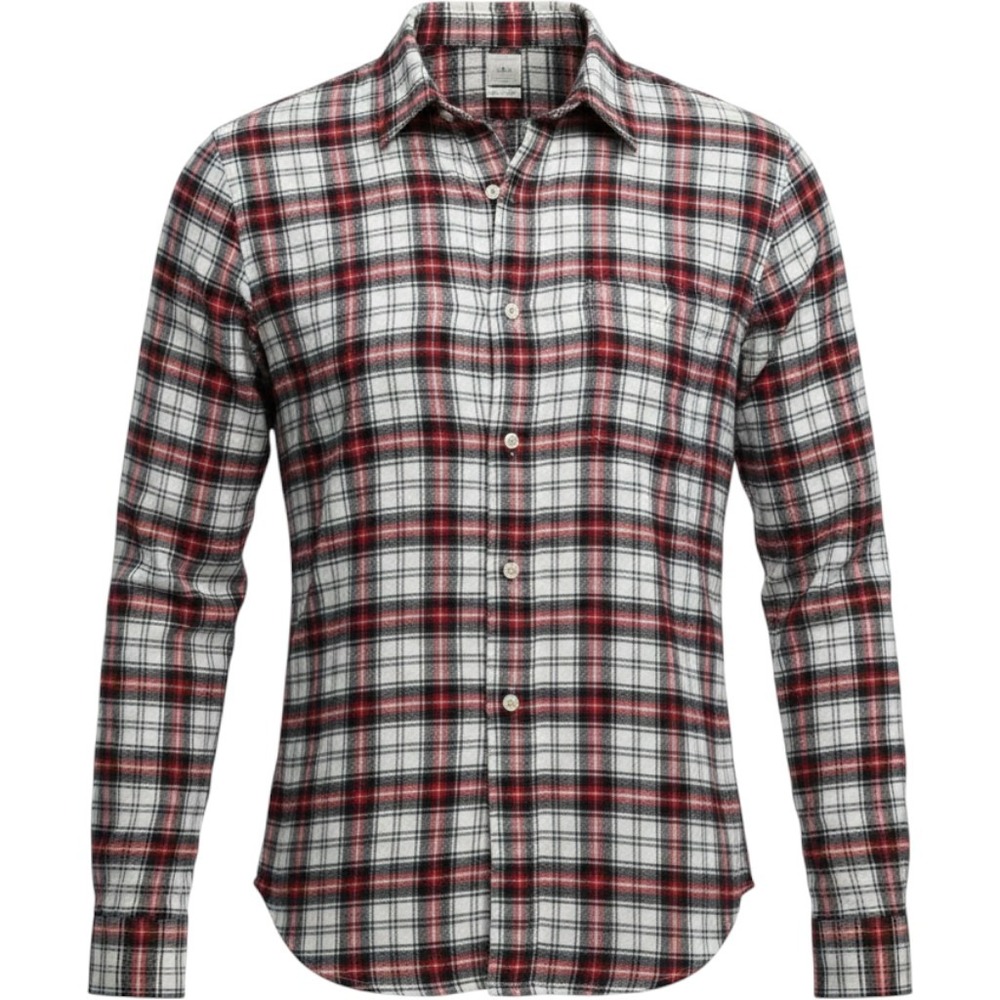 Gap Flannel Shirt Mens XL Red White Plaid Heavy Twill Long Sleeve Rugged Classic
